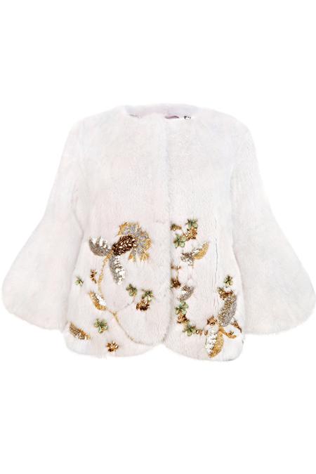 Jasmine Mink Jacket with Embellishment Pearl