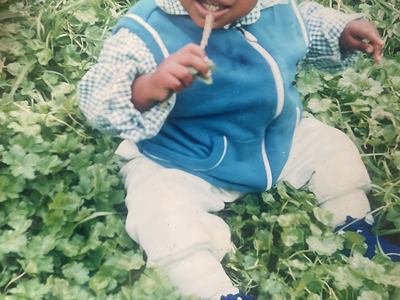 a person holding a baby