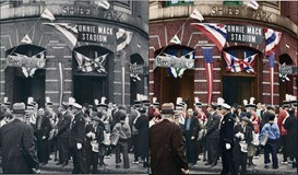 Colorization Connie Mack Baseball Stadium Shibe Park