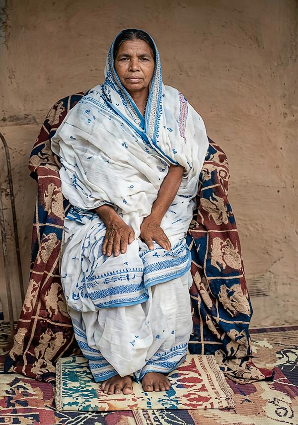 Totally restoration and coloring of old  lady  image