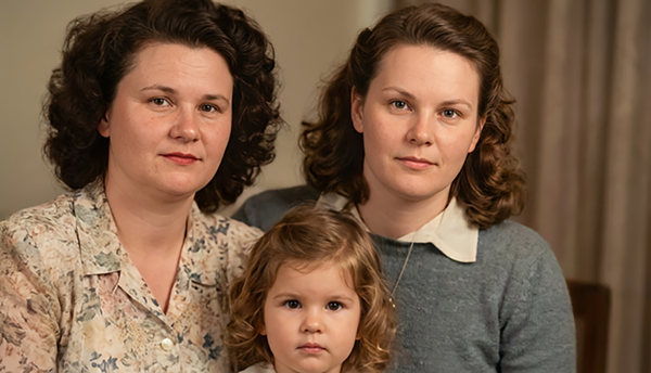 Totally restoration and coloring of family  portrait 