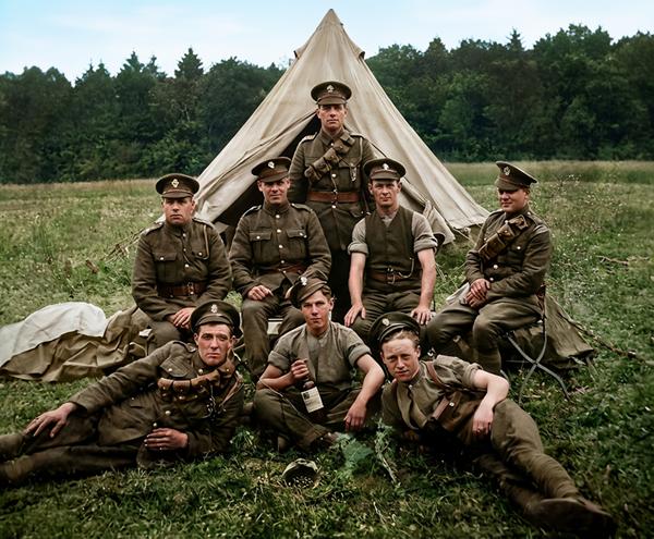 Totally restoration and colorization of old soldiers  image