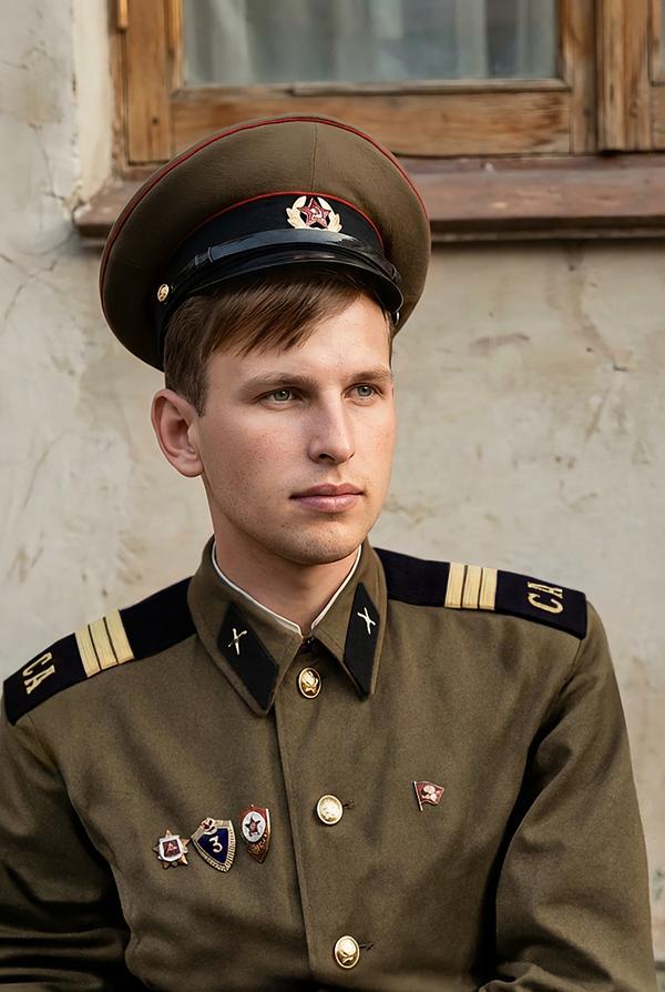     Totally restoration and coloring of man portrait