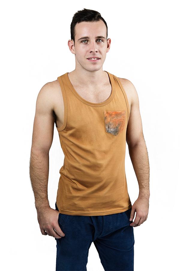 Man wearing a shirt for a dress catalog.