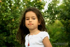 Retouching little girl