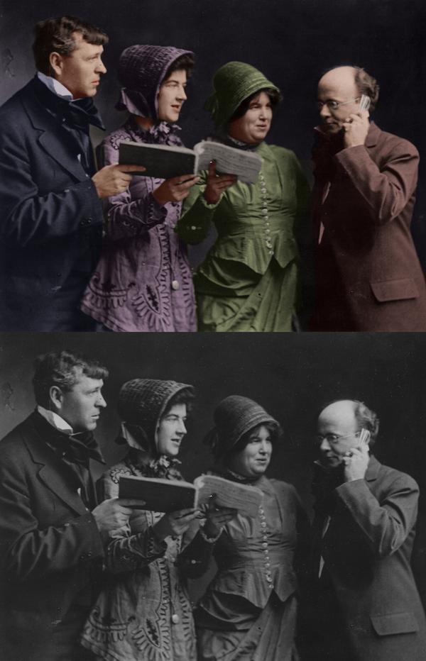 Quartet In Costume Leading An Old Fashioned Singing School beforeafter