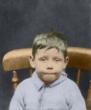 young boy original and restored colour