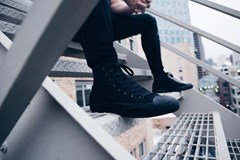 black sneakers