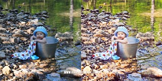 baby_outside_pail_forest_retouch_beforeafter