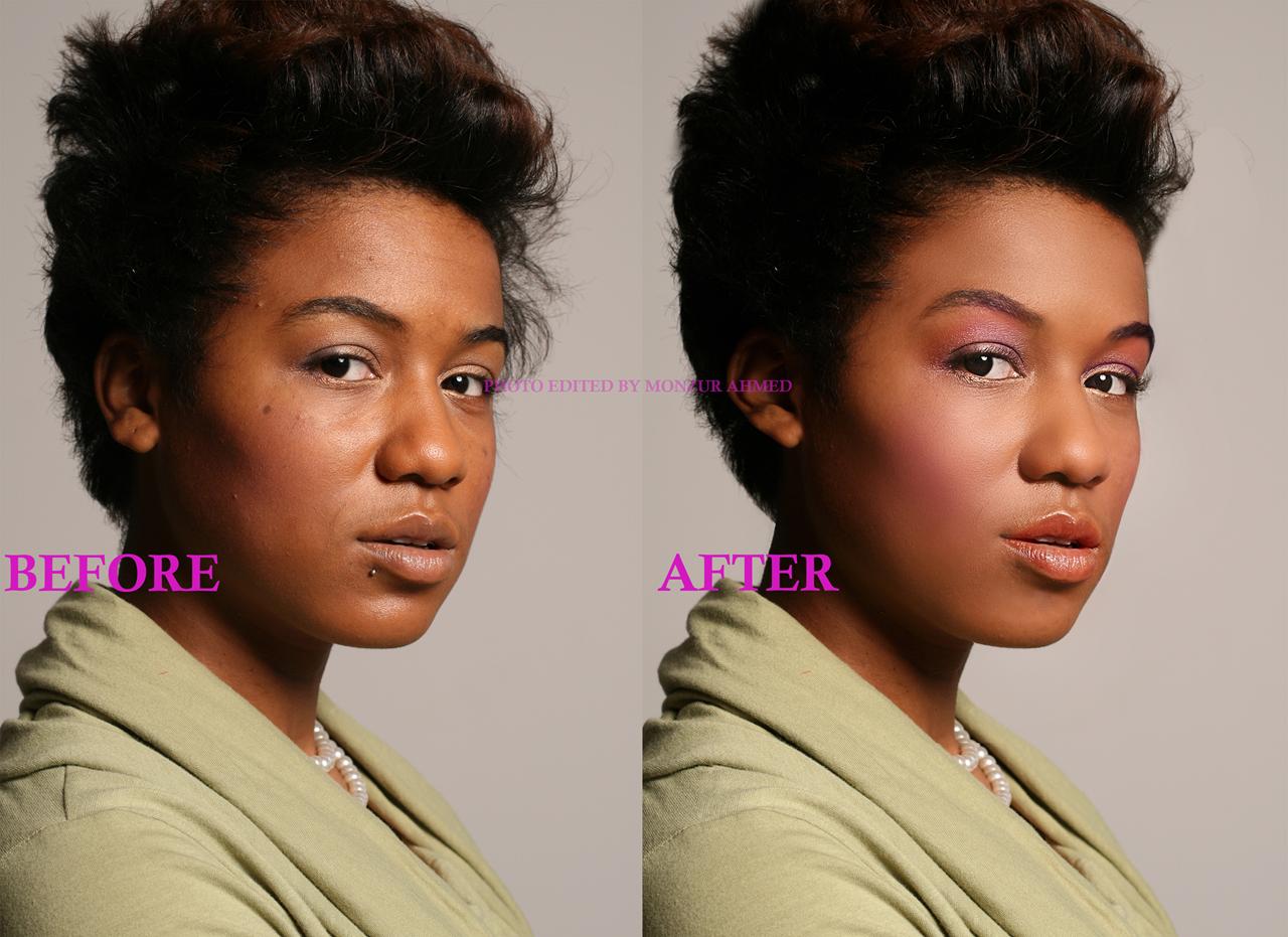 Beauty skin retouching like magazine cover  