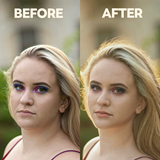 Facial lifting, Half Body Slimming, hair volumeness, face makeup retouching 